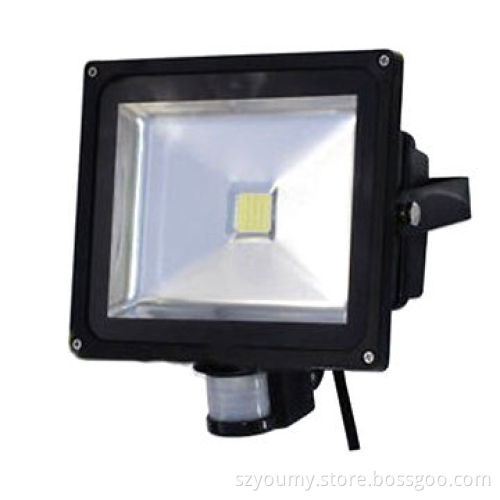 50W PIR Motion Sensor LED Landscape Lamp for Outdoor Use, Warm White, Black Shell